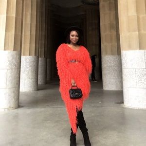 Orange Fringe Dress